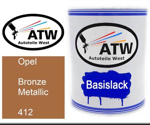 Opel, Bronze Metallic, 412: 1L Lackdose, von ATW Autoteile West.